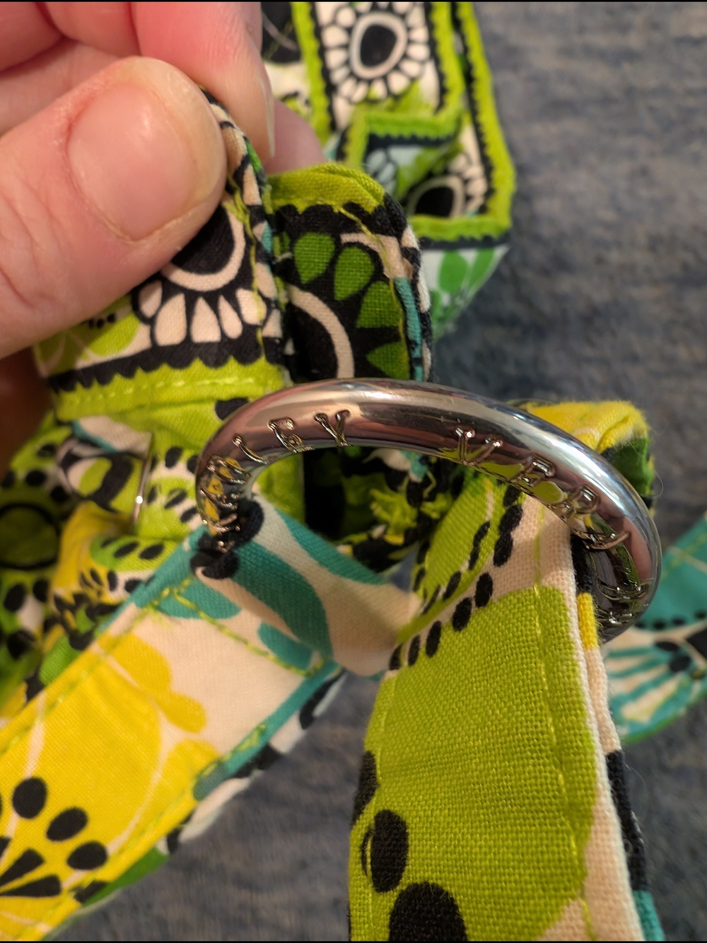 Vera Bradley Lime's Up Quilted Buckle Bag With Grommet Closure - Picture 4 of 11